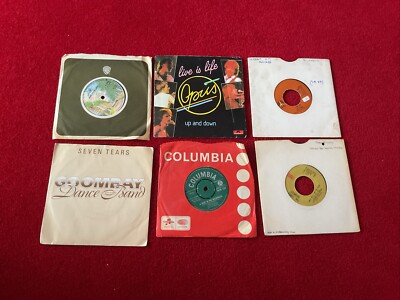 6 X Vinyl Single Record Bundle Inc Rod Stewart , Cliff , Three Degrees 