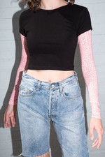 Women S Clothing Brandy Melville Crop Blue White Cheetah Print Ashlyn Top Nwt Sz Xs S Clothes Shoes Accessories