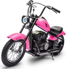 Electric Motorcycle 24V 250W 2 Speeds Max Up to 14MPH for Kids/Teens Rose