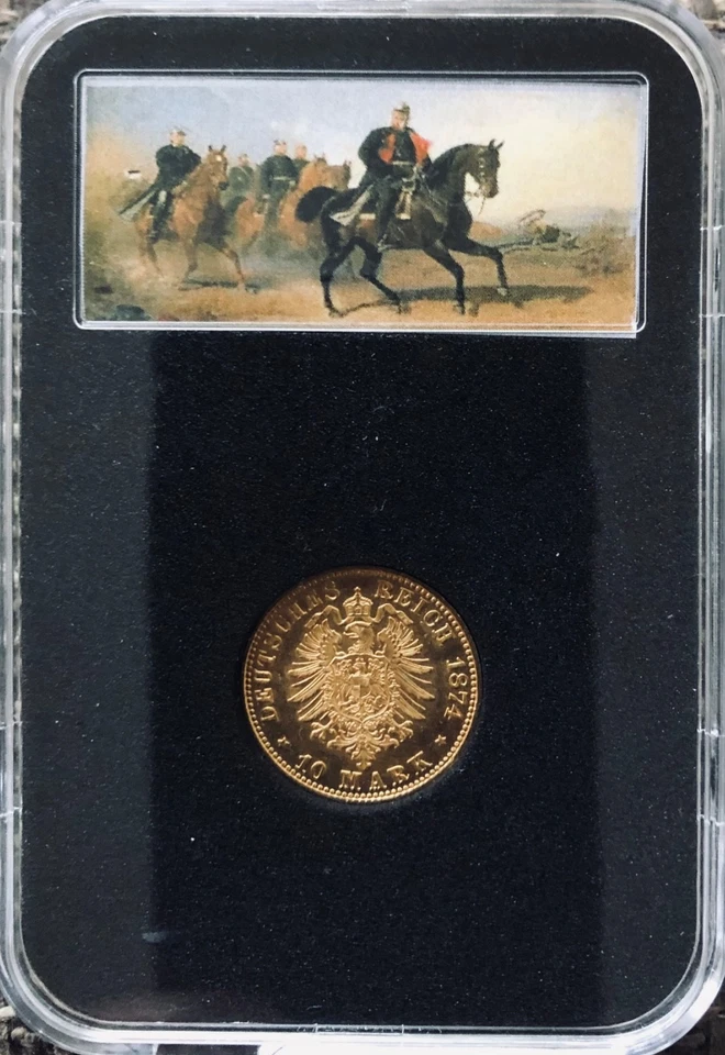 PRACHTEXEMPLAR - 10 Mark GOLD - Preußen - Kaiser Wilhelm I. - 1874 A - TOP - Bild 2 von 4