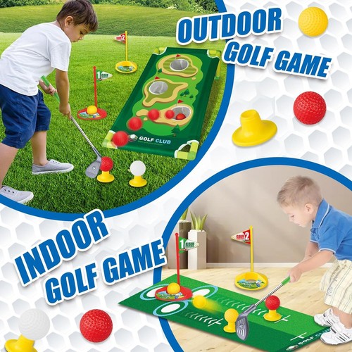 Juego de palos de golf para niños pequeños, longitud ajustable palos de golf para niños 3-5 con putti... - Imagen 6 de 7