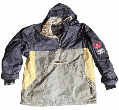Bogner Herren Anorak Jacke XXL Blau Grau Beige Polyester Kapuze Reißverschluss