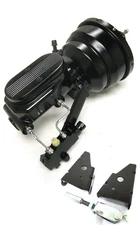 Camaro 8" Dual BLACK OUT Power Brake Booster Milled Master Mount Disc Disc Valve