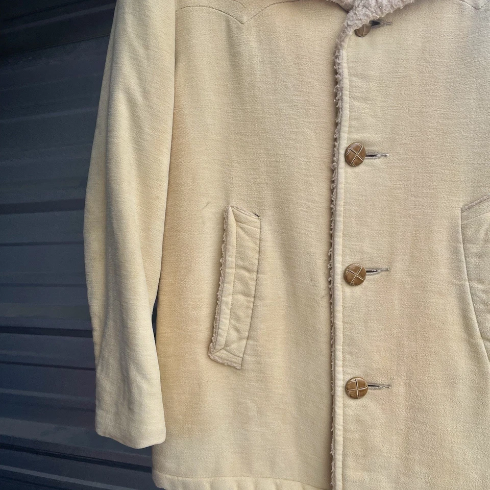 Abrigo Chaqueta Hombre Vintage Años 60 Moleskin Gamuza Piel de Oveja Marlboro Talla 42 Mediano Foto 3 de 4