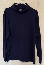 Roundtree  Yorke Pullover Turtleneck Top Sweater XL Navy Blue Cotton Classic