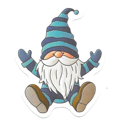 Winter Gnome Sticker Vinyl Die Cut Striped Hat Journal Scrapbook Decal
