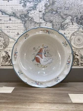 9” International China Marmalade Goose Rimmed Serving Bowl Bow Heart Pear