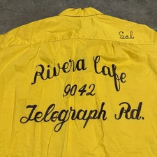 Vintage 60s/70s Chain Stitch Loop Collar True Vintage Button Up Shirt Sz XL