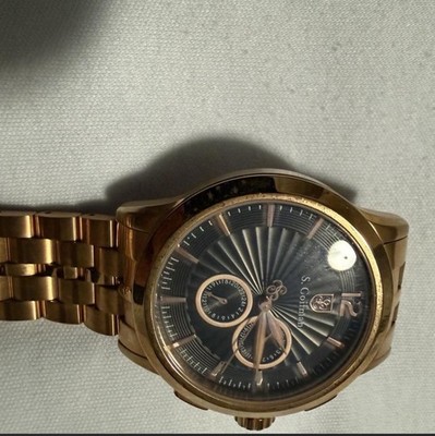 S. Coifman SC 0272 Men s Quartz Chronograph Date Gold SS Black Dial 3 ATM