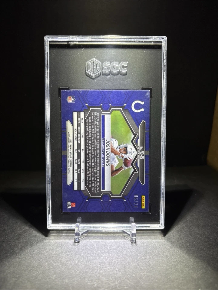 2023 Mosaic Josh Downs #ND-15 NFL Debut /24 Gold Sparkle - SGC 9 - Image 2 of 4