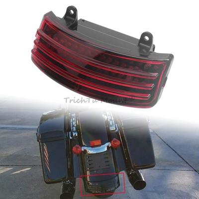Tri-Bar LED Rear Tail Brake Fender Tip Light For Harley Touring Street Glide US