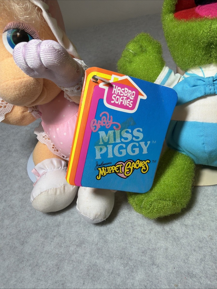 Vintage 1984 Muppet Babies Plush Lot- Baby Kermit & Miss Piggy