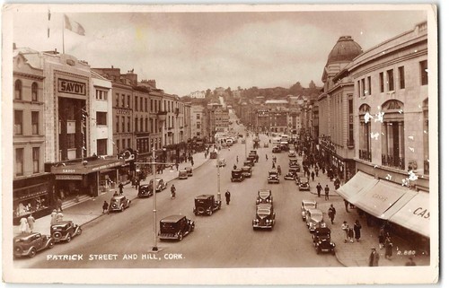 RPPC Patrick Street CORK Ireland Photo Vintage Postcard Air Lingus Airline Stamp - Picture 1 of 2