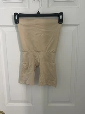 Assets By Spanx Womens Shapewear Shorts BeigeHigh Waist Slimming Tummy Tucking M