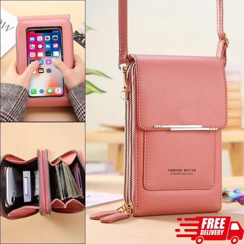 Women Touch Screen Cell Phone Bag Crossbody Shoulder Pouch Purse Wallet Key Case