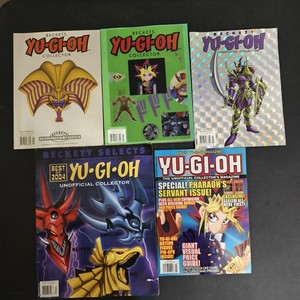 LOT OF 5 YUGIOH CARD MAGAZINES VINTAGE HOLO EXODIA OBELISK RA DRAGON
