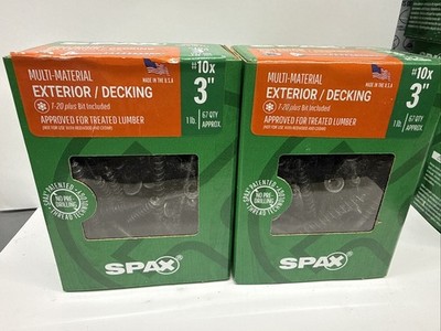 2 Box SPAX Multi Material Exterior Deck Flat Head Screws T-20 Plus 10x 3 1 Lb