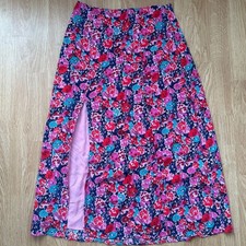 Maeve Anthropologie Floral High Rise Maxi Skirt Front Slit