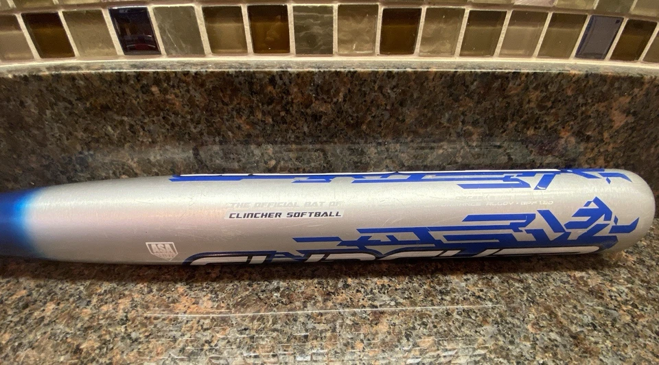 Worth deBeer Clincher SlowPitch Softball Bat 34" 34Oz Silver Blue Rare - Image 3 of 4
