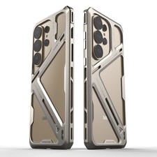 Aluminum Metal Armor Hollow Bumper Shockproof Case For Samsung S26 S25 Ultra