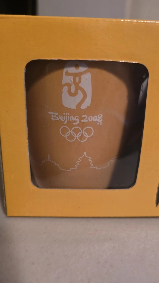 Beijing Yellow Olympic Coffee Mug 2008 Games Logo China Souvenir Cup Open Box - Image 2 of 4