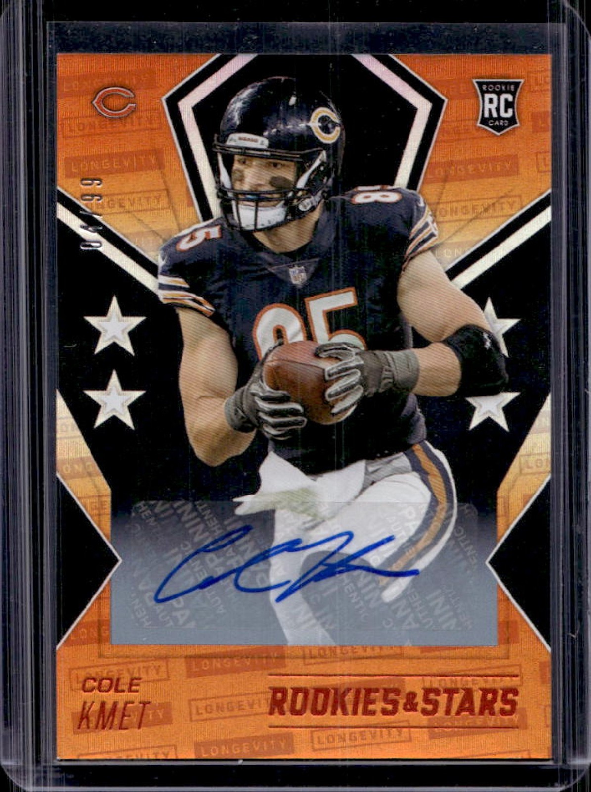 Cole Kmet Panini Rookies & Stars #137 Longevity Signature-Orange