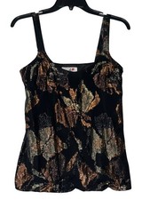 Vintage Caron Chicago Sequin Tank Top Size 6 Copper and Gold