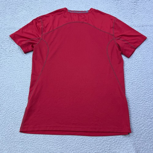Nike Pro Combat Shirt Mens L Red Dri Fit Fitted Compression Short Sleeve Sports - Picture 9 of 14
