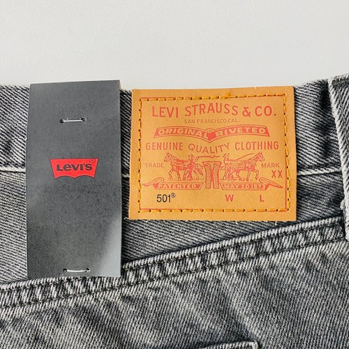 Levi's Premium 501 Women Grey Mid Rise Loose Straight Ripped Jeans 14W M / W36 - Picture 5 of 14