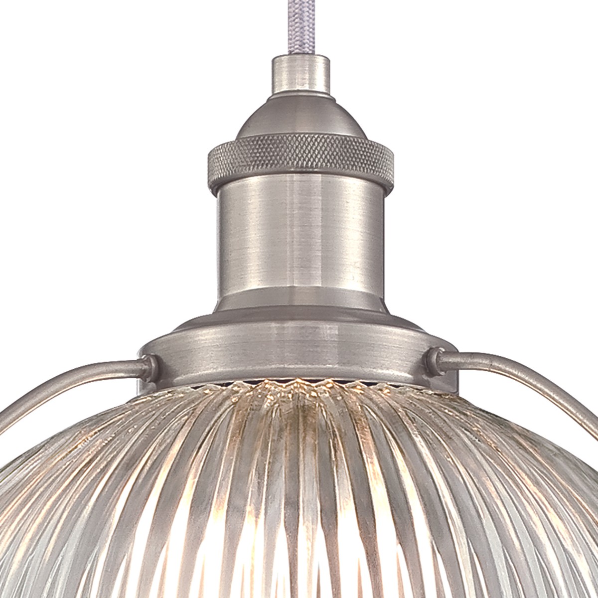 Lindby plafonnier Elaina, 30 cm, à 2 lampes, nickel, verre, E14