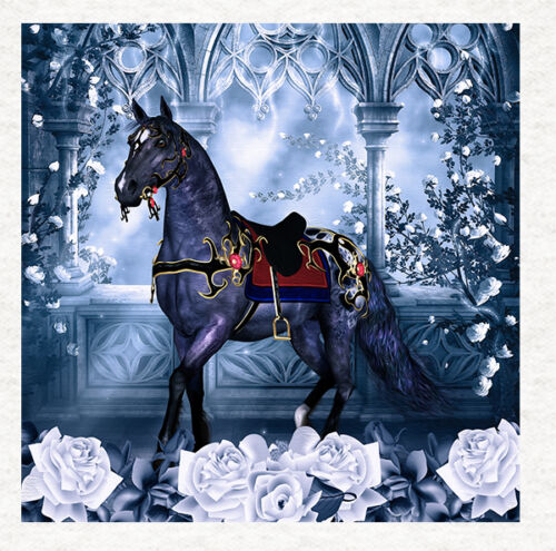 Gothic Fantasy - Gothic Pferd Stoff Handwerk Paneele 100 % Baumwolle oder Polyester - Bild 1 von 3