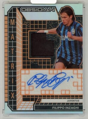 Filippo Inzaghi 2020-2021 Panini Obsidian Matrix Material Auto #MM