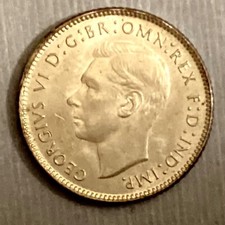 1943 D AUSTRALIA George VI Sixpence Uncirculated Unc - FREE US SHIPPING cd