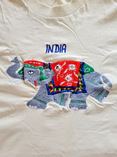 India Elephant with 3 Mirrors Shirt | Mens Size L 