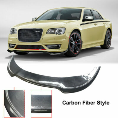 1PC For 2015-2023 Chrysler 300 SRT Front Bumper Lip Splitter Spoiler Carbon Look