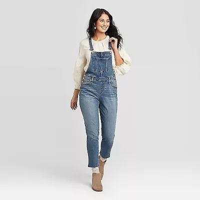 Womens cropped denim best sale overalls