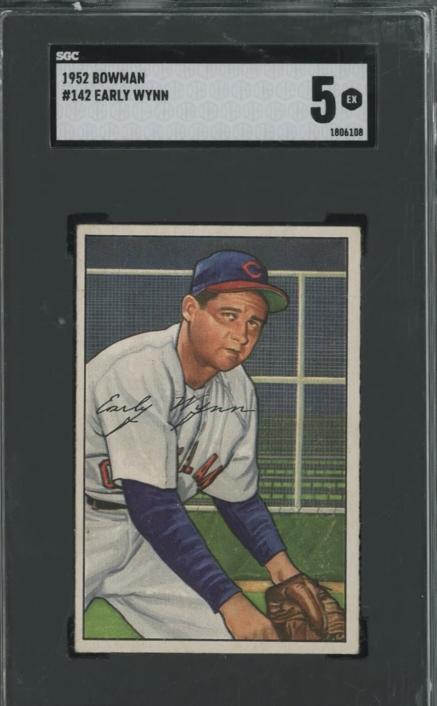 1952 Bowman Early Wynn #142 SGC 5 “EX” Cleveland Indians HOF “CENTERED” BEAUTY