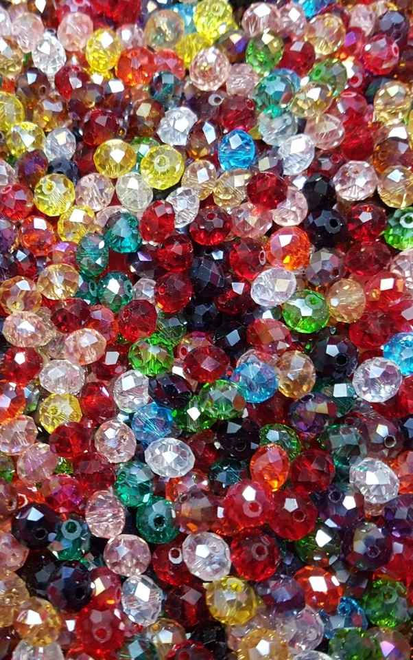 100-2000 Faceted MIXED Rondelle Crystal Glass Beads 3mm 4mm 6mm 8mm - Image 2 of 2