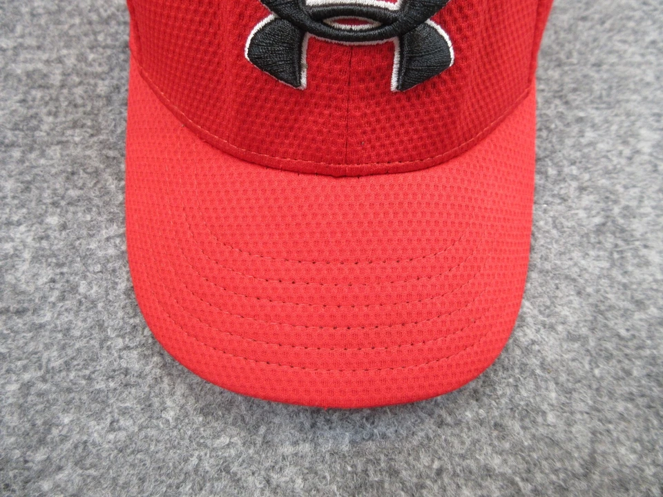 Under Armour Hat Cap Small Red Fitted Casual Outdoors Boys Kids Youth - Image 3 of 4