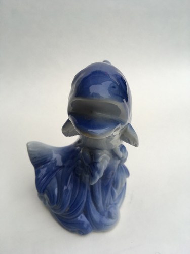 Vintage Leaping Trout Ceramic Figurine Blue Waves - Picture 12 of 12