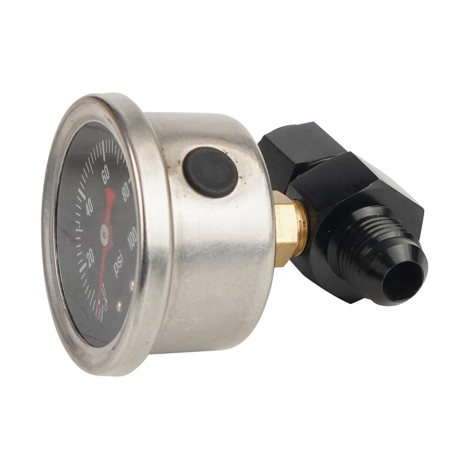 0-100psi Fuel Pressure Gauge 1/8" NPT w/AN6 Adapter Liquid Oil Pressure Gauge - Image 4 of 4