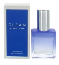 Cotton T-Shirt by Clean for Women EDP Perfume Splash 0.21 oz. New in Box