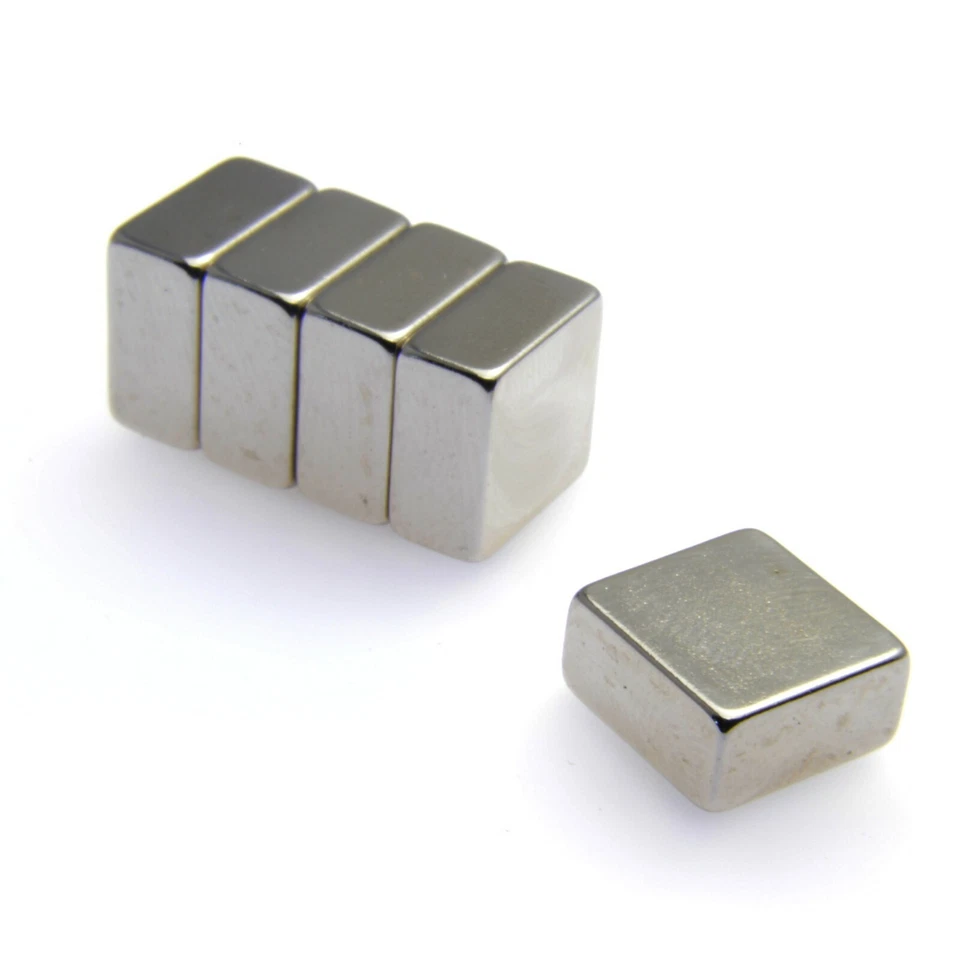 POWER MAGNET STORE 4 of 1/2" sq. x 1/4" Block Magnets * 5.4Kg PULL * Square Magnet 12mm 13mm 6mm