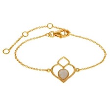 Gemstone 18k Gold Plated Sterling silver Bracelet With Rainbow Moonstone