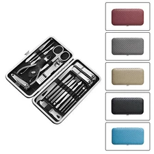 19pcs Manicure Pedicure Nail Clippers Set Stainless Steel Removal Tool Kit