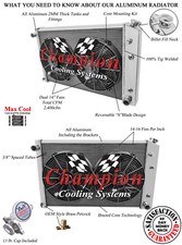Sr Champion 4 Row Radiator 19x2814 Fans For 1987-1991 Chevrolet Suburban V8