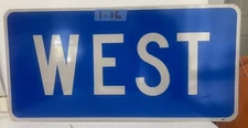 Authentic Road Traffic Street Sign Authentic Real Blue "WEST"  30" X 15" 1-16