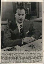1955 Press Photo Joseph Pulitzer, Jr., publisher of the St. Louis Post-Dispatch