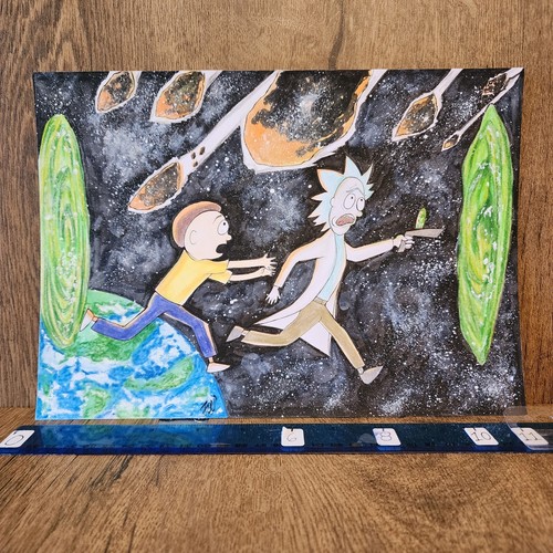 4-08-11 1006. original 8x12 hand drawn 1/1 art sketch by joe lima of rick morty