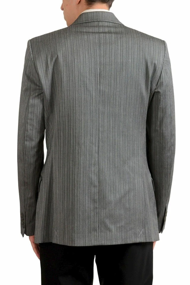 Abrigo Deportivo Blazer Just Cavalli Para Hombre Lana Dos Botones Rayas US 40 IT 50 Foto 3 de 4